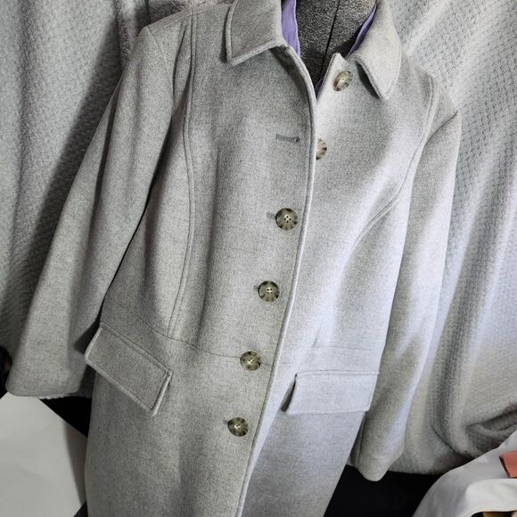 Talbots Soft 50% wool Women's Grey Coat Gothic style - Picture 7 of 8